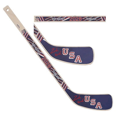 Zach Werenski Team USA Autographed 2026 Winter Olympics Mini Wood Stick