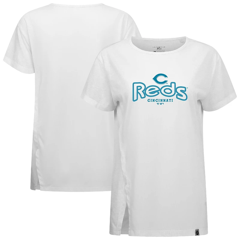 Women's Levelwear White Cincinnati Reds Blue Haven Influx Cornerstone T-Shirt