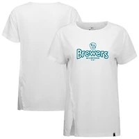 Women's Levelwear White Milwaukee Brewers Blue Haven Influx Cornerstone T-Shirt