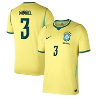 Men's Nike Gabriel Magalhães Yellow Brazil National Team 2026 Home Stadium Replica Jersey