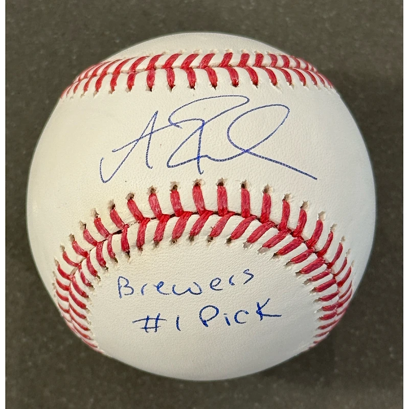 Andrew Fischer Milwaukee Brewers Autographed Baseball with "Brewers #1 Pick" Inscription