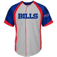 Men's Fanatics  Gray Buffalo Bills Big & Tall Button-Up Raglan Fashion Top