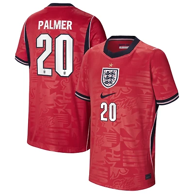 Youth Nike Cole Palmer Red England National Team 2026 Away Stadium Replica Jersey