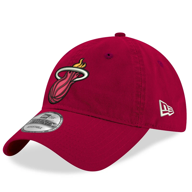 Men's New Era  Red Miami Heat Team 9TWENTY Adjustable Hat