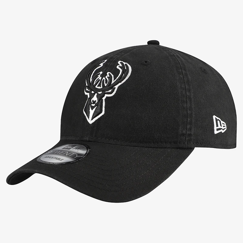 Men's New Era Black Milwaukee Bucks 9TWENTY Adjustable Hat