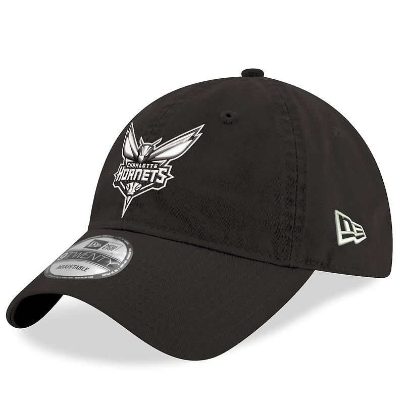 Men's New Era Black Charlotte Hornets 9TWENTY Adjustable Hat