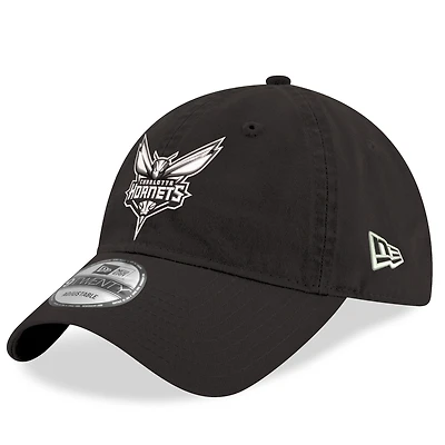 Men's New Era Black Charlotte Hornets 9TWENTY Adjustable Hat