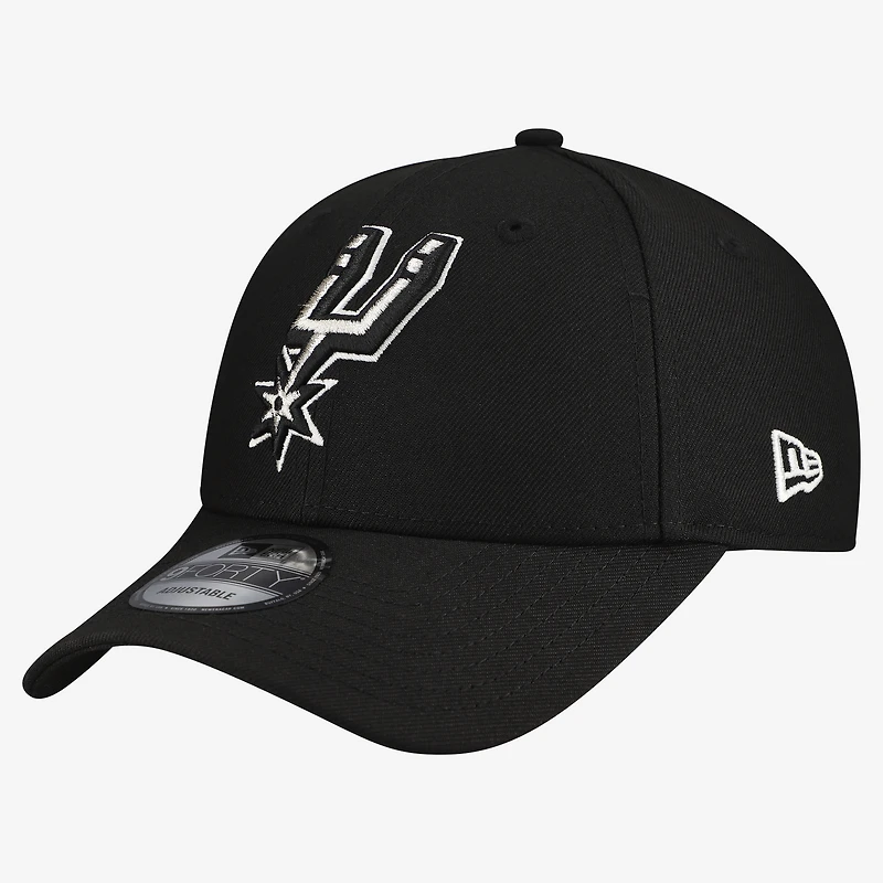 Men's New Era  Black San Antonio Spurs Team 9FORTY Adjustable Hat