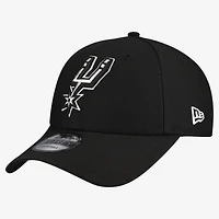 Men's New Era  Black San Antonio Spurs Team 9FORTY Adjustable Hat