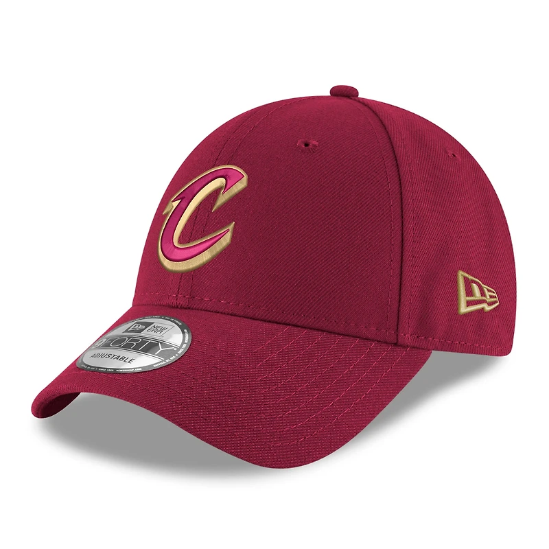 Men's New Era Wine Cleveland Cavaliers Team 9FORTY Adjustable Hat