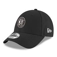 Men's New Era  Black Brooklyn Nets Team 9FORTY Adjustable Hat