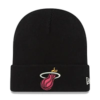 Men's New Era Black Miami Heat Cuffed Knit Hat