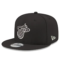 Men's New Era  Black Miami Heat Team 9FIFTY Snapback Hat