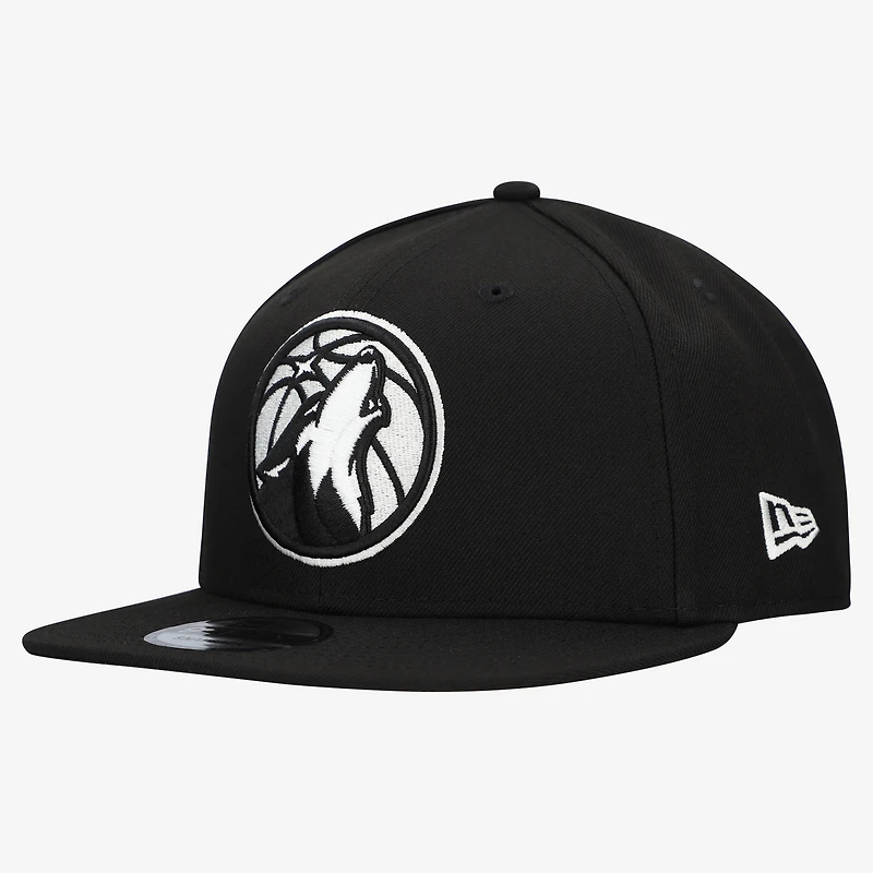 Men's New Era  Black Minnesota Timberwolves Team 9FIFTY Snapback Hat