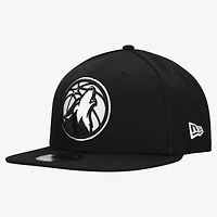 Men's New Era  Black Minnesota Timberwolves Team 9FIFTY Snapback Hat