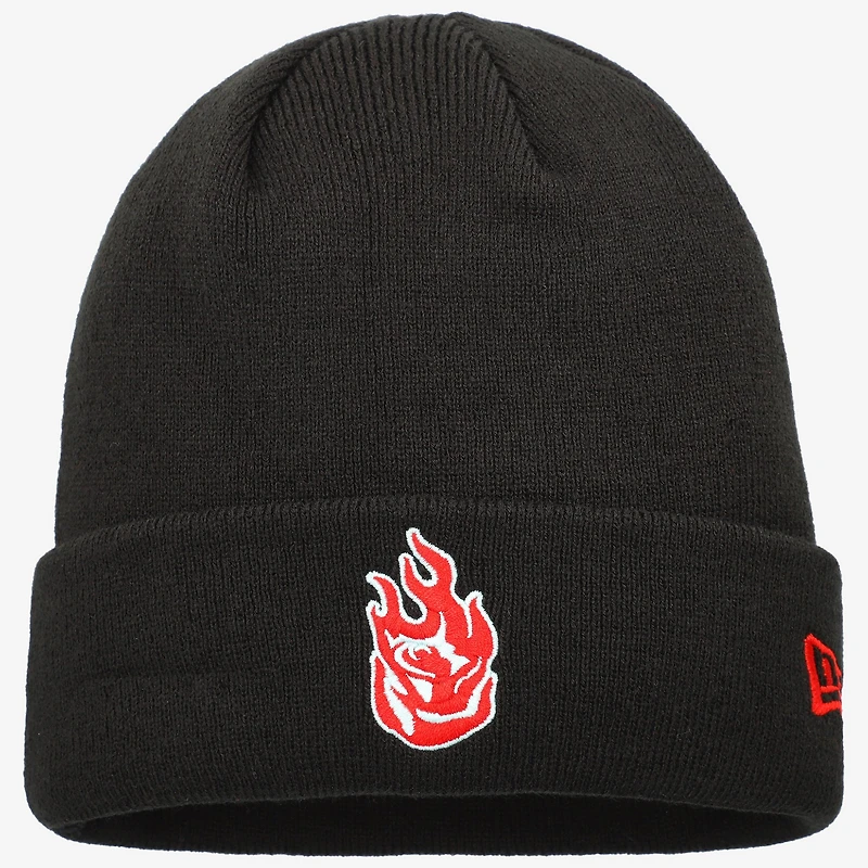 Men's New Era Black Portland Fire Cuffed Knit Hat