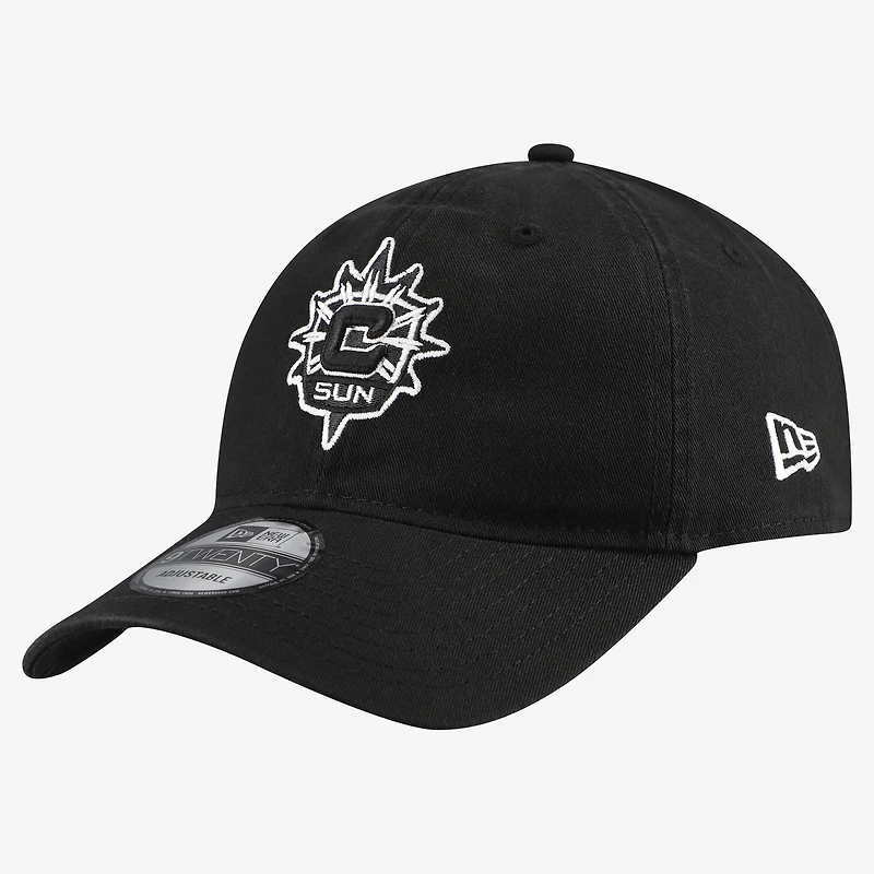 Men's New Era Black Connecticut Sun Black & White 9TWENTY Adjustable Hat