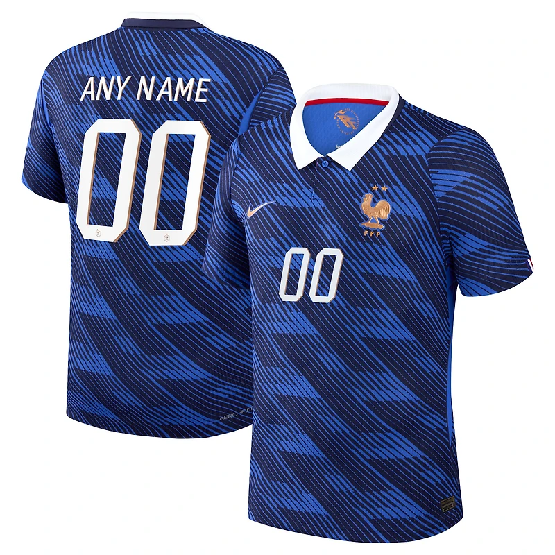 Men's Nike  Blue France National Team 2026 Home Match Authentic Custom Jersey