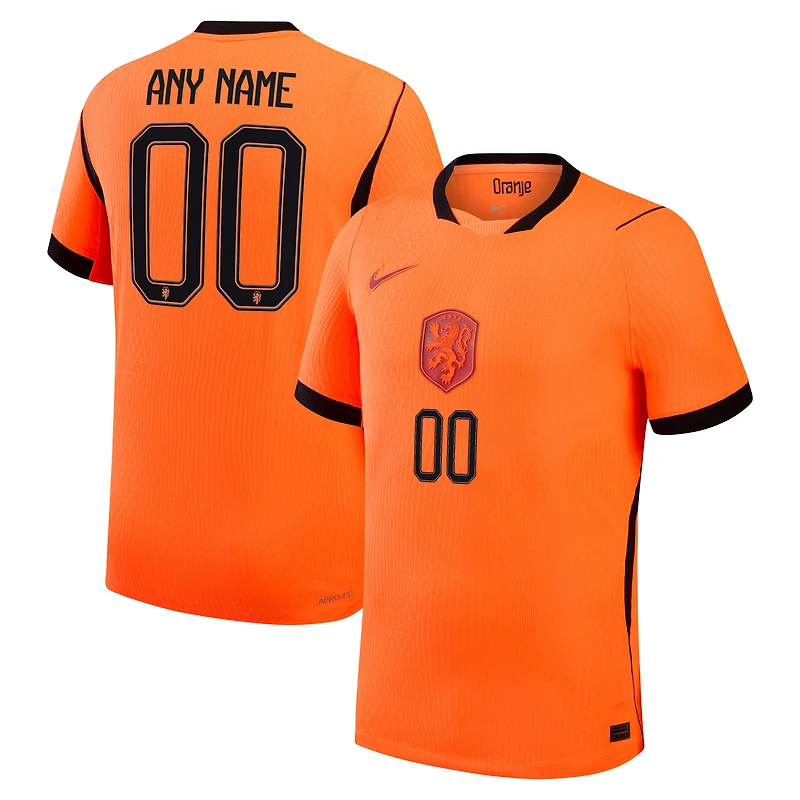 Men's Nike Orange Netherlands National Team 2026 Home Match Authentic Custom Jersey