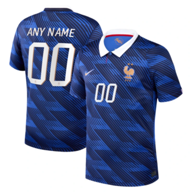 Men's Nike  Blue France National Team 2026 Home Stadium Replica Custom Jersey