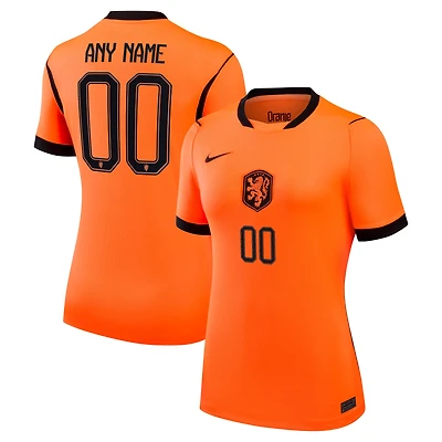 Women's Nike  Orange Netherlands National Team 2026 Home Stadium Replica Custom Jersey