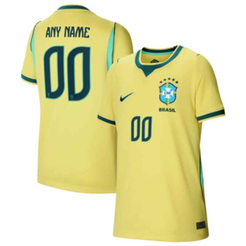 Youth Nike  Yellow Brazil National Team 2026 Home Stadium Replica Custom Jersey