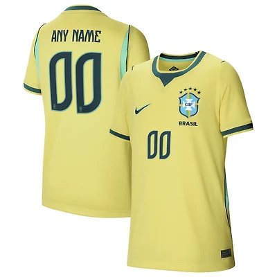 Youth Nike Yellow Brazil National Team 2026 Home Stadium Replica Custom Jersey