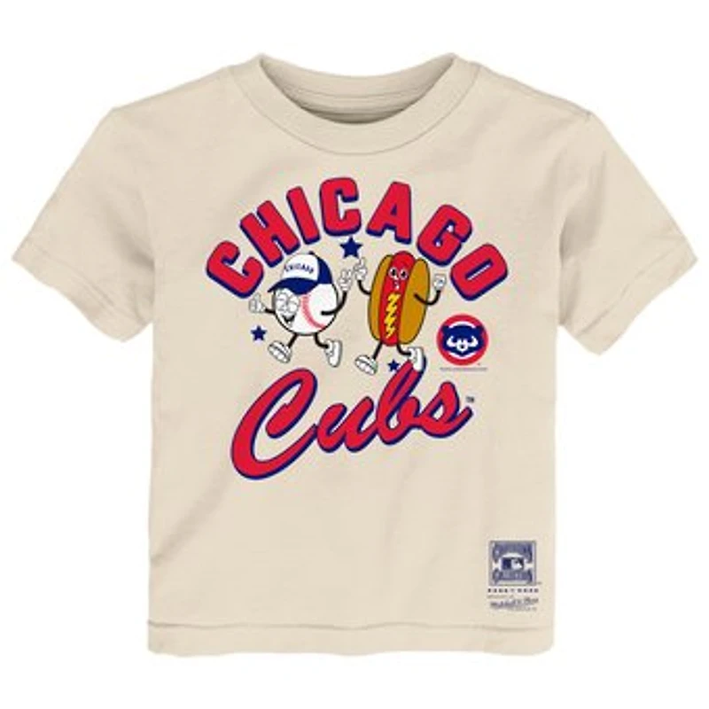 Toddler Mitchell & Ness  Natural Chicago Cubs Snack T-Shirt