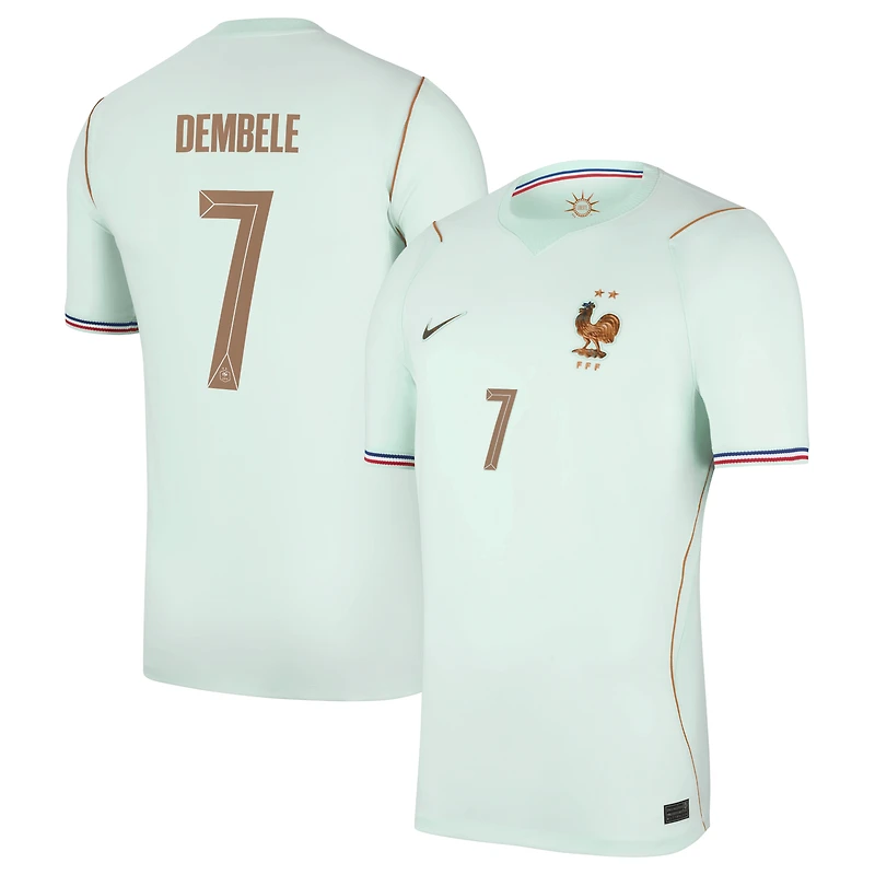Men's Nike Ousmane Dembélé Green France National Team 2026 Away Stadium Replica Jersey