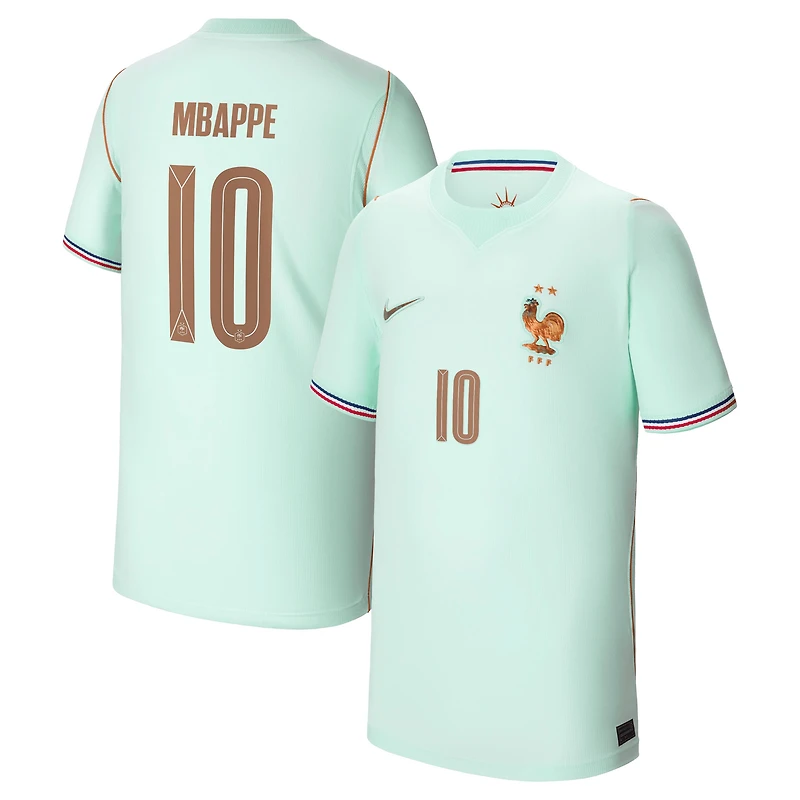 Youth Nike Kylian Mbappé Green France National Team 2026 Away Stadium Replica Jersey