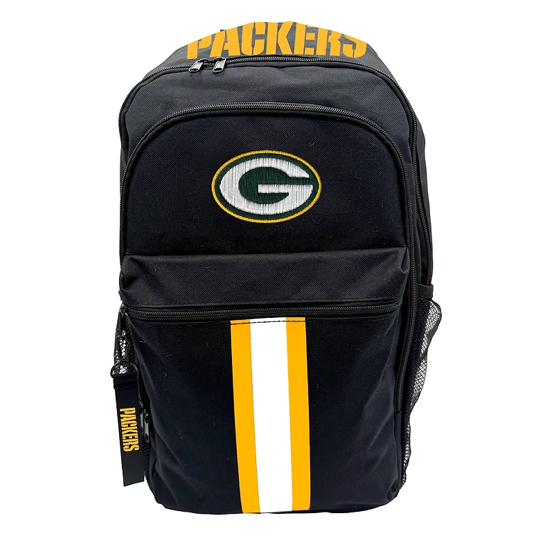 Pegasus Green Bay Packers Triple Stripe Wordmark Backpack w/Keychain