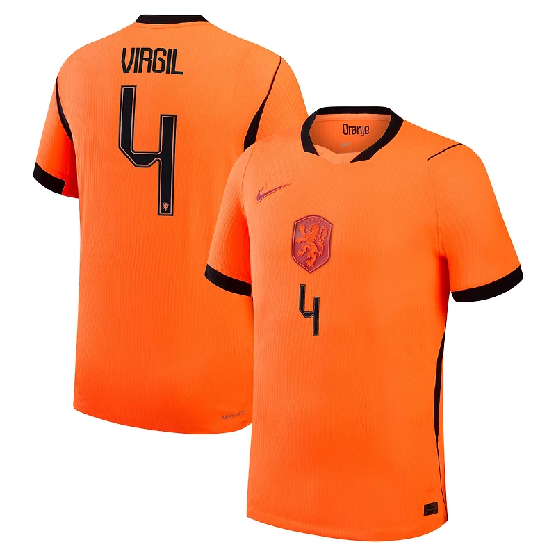 Men's Nike Virgil van Dijk Orange Netherlands National Team 2026 Home Match Authentic Jersey