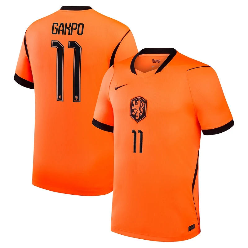 Men's Nike Cody Gakpo Orange Netherlands National Team 2026 Home Stadium Replica Jersey