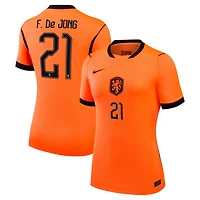 Women's Nike Frenkie de Jong Orange Netherlands National Team 2026 Home Stadium Replica Jersey
