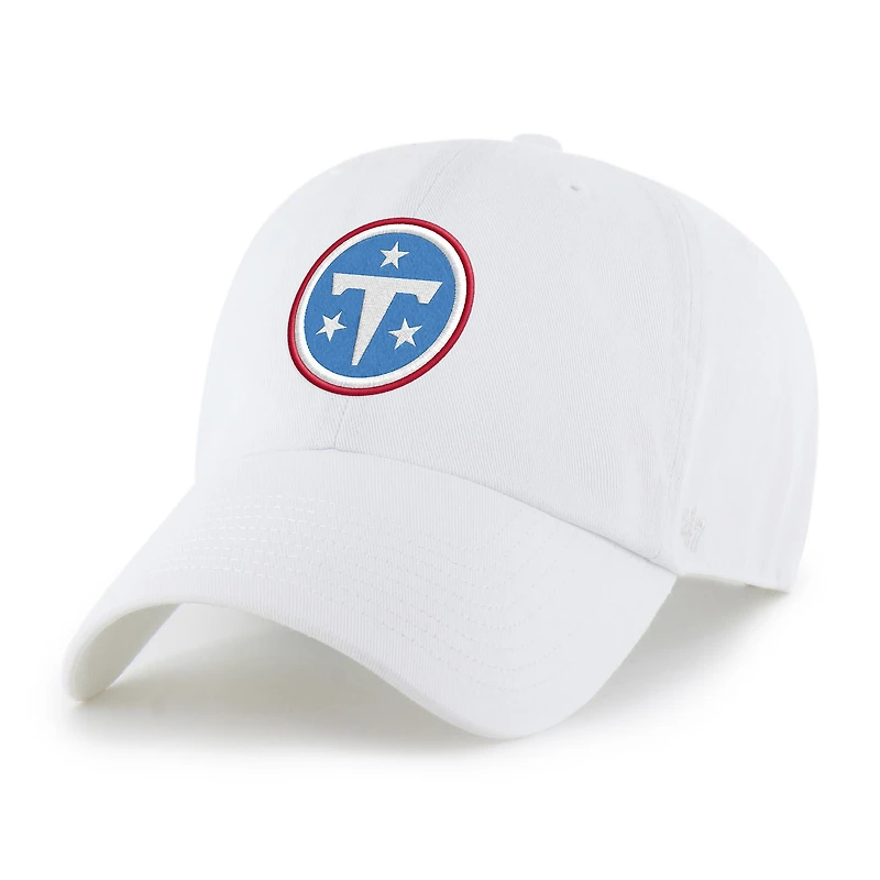 Youth '47 White Tennessee Titans Clean Up Quick Turn Adjustable Hat