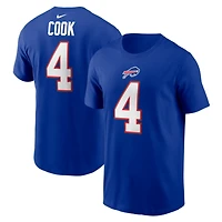 Men's Nike James Cook Royal Buffalo Bills Player Name & Number T-Shirt