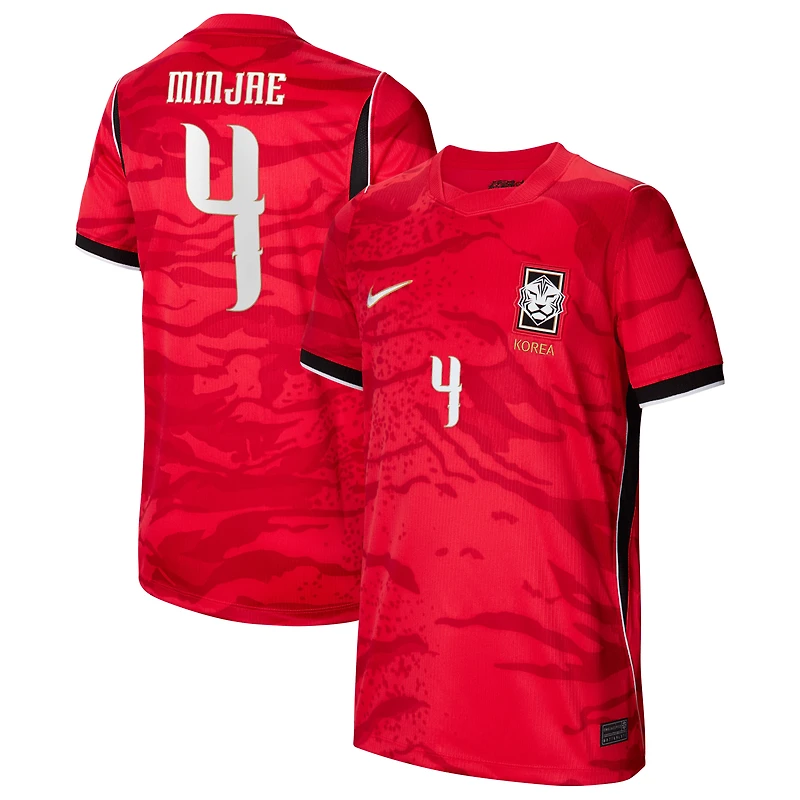Youth Nike Kim Min-jae Red South Korea National Team 2026 Home Stadium Replica Jersey