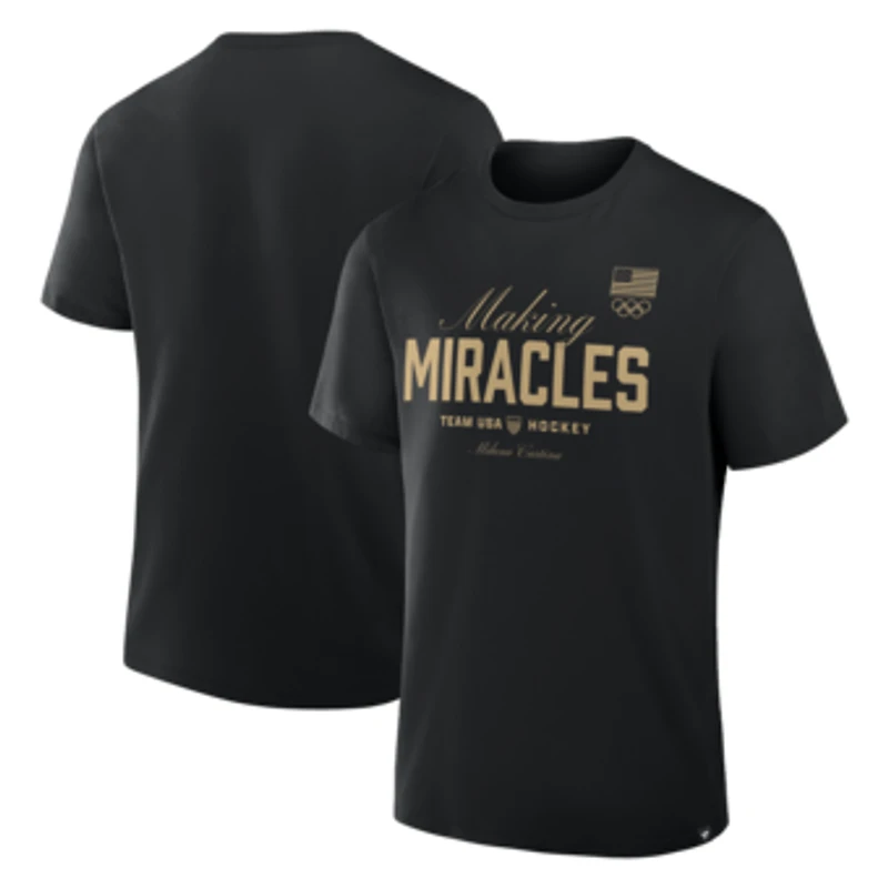 Men's Black US Men's Olympic Hockey 2026 Winter Olympics Making Miracles T-Shirt