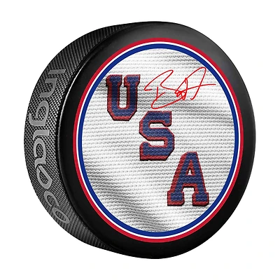 Brock Nelson Team USA Autographed 2026 Winter Olympics Hockey Puck