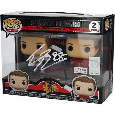 Connor Bedard Chicago Blackhawks Autographed Two-Pack Funko Pop! Vinyl Figure
