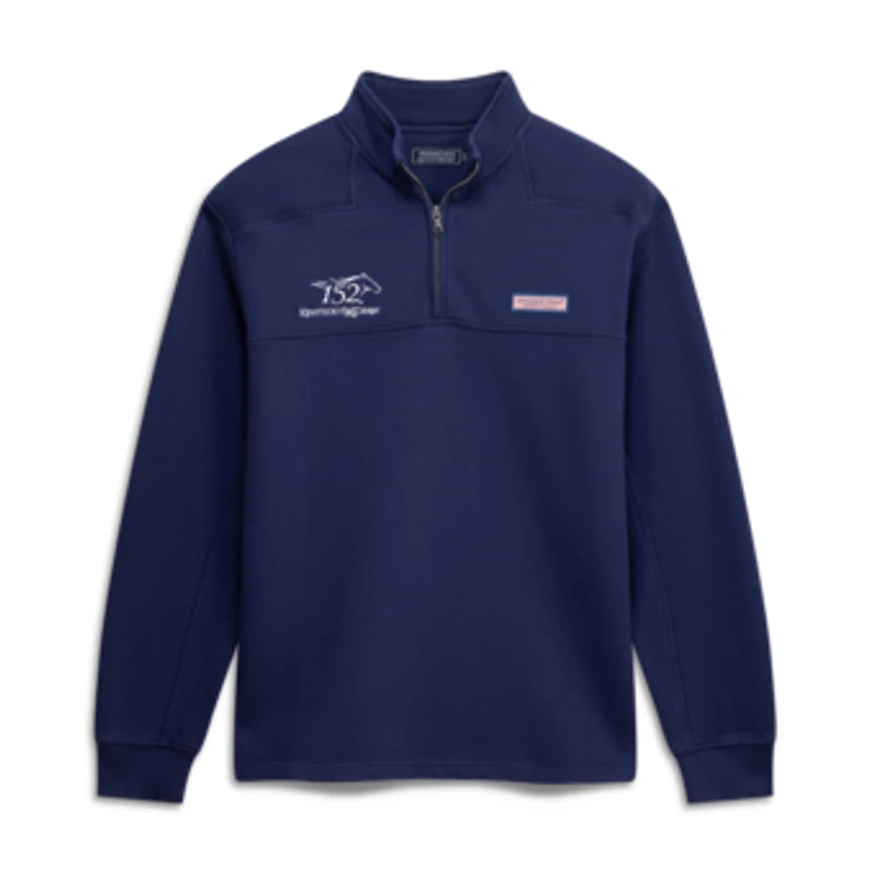 Men's Vineyard Vines Navy 152nd Kentucky Derby Surf Terry Quarter-Zip Shep Shirt