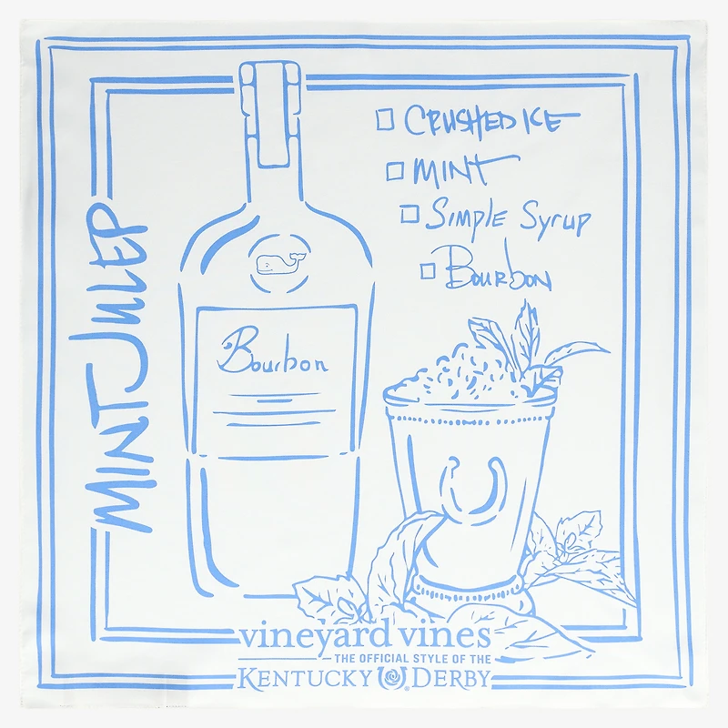 Vineyard Vines  152nd Kentucky Derby Mint Julep Recipe Pocket Square