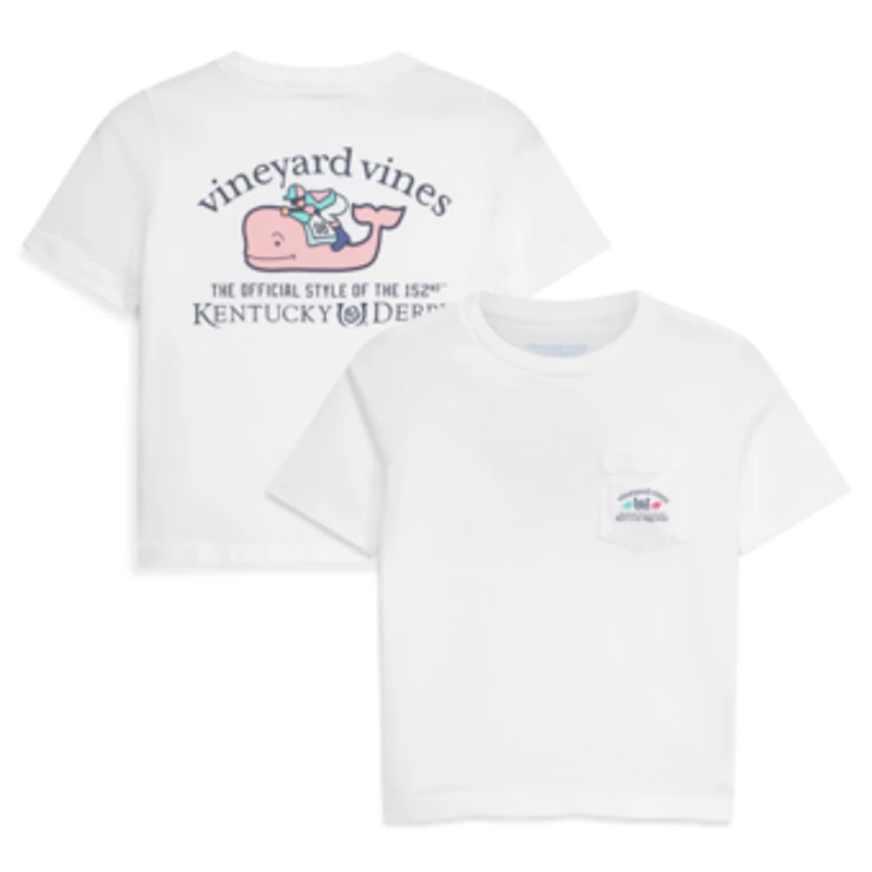 Toddler Vineyard Vines  White 152nd Kentucky Derby Whale & Jockey Pocket T-Shirt