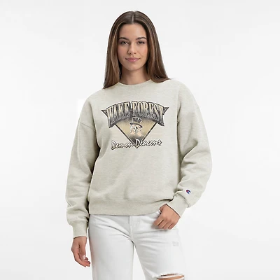 Women's Champion Oatmeal Wake Forest Demon Deacons All-Star Weave Sweatshirt