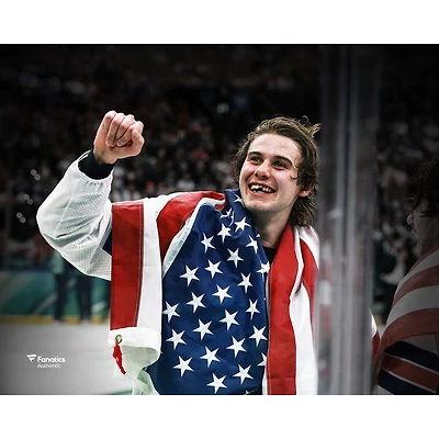 Jack Hughes Team USA Unsigned 8" x 10" 2026 Winter Olympics Gold Medal Winner Photograph