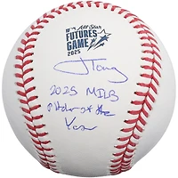 Jonah Tong New York Mets Autographed 2025 MLB Futures Game Logo Baseball with "2025 MiLB Pitcher of the Year" Inscription