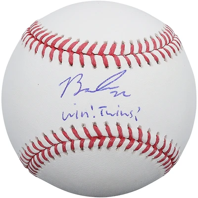 Brooks Lee Minnesota Twins Autographed Baseball with "Win! Twins!" Inscription