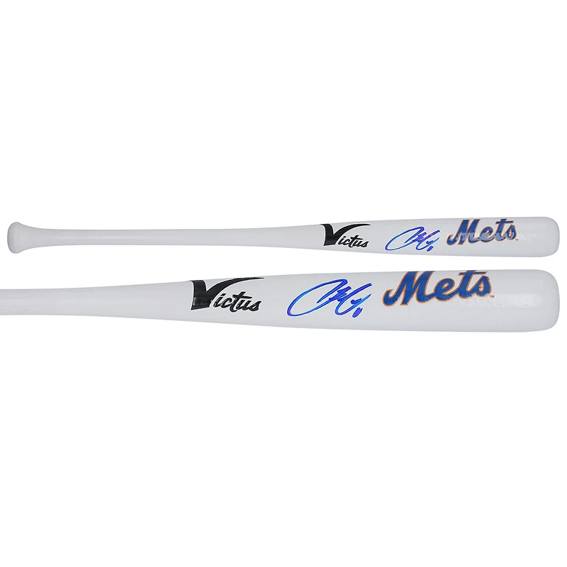 Francisco Lindor New York Mets Autographed Victus Team ID Mini Bat