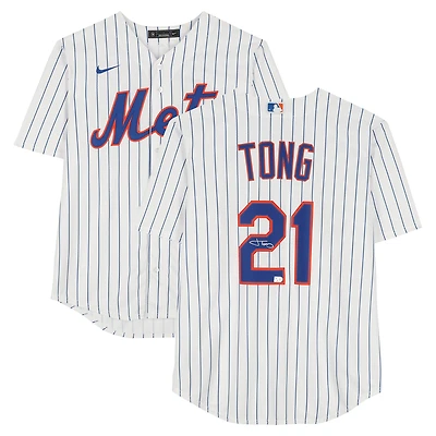 Jonah Tong New York Mets Autographed White Nike Replica Jersey