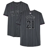 Jonah Tong New York Mets Autographed Graphite Nike City Connect Limited Jersey